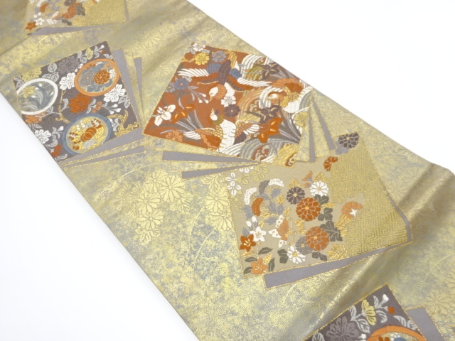 JAPANESE KIMONO / VINTAGE FUKURO OBI / SILK / WOVEN CLASSICAL PATTERN